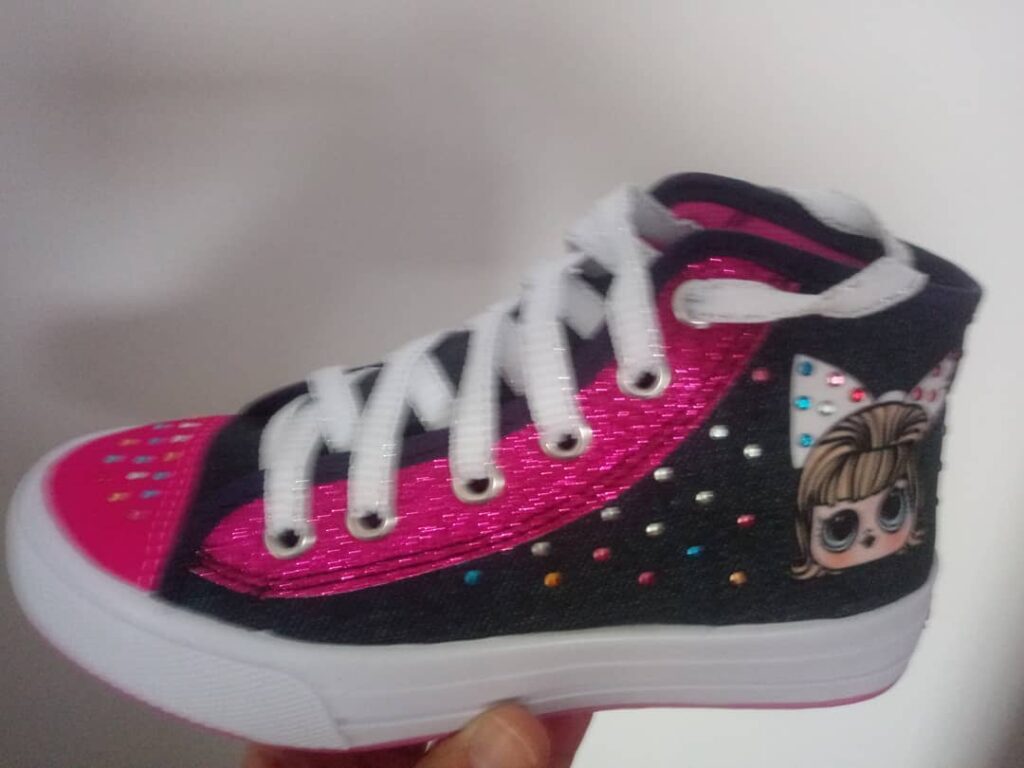 Tênis Infantil Feminino Kurz Cano Alto Glitter e Hot Fix Star Chic