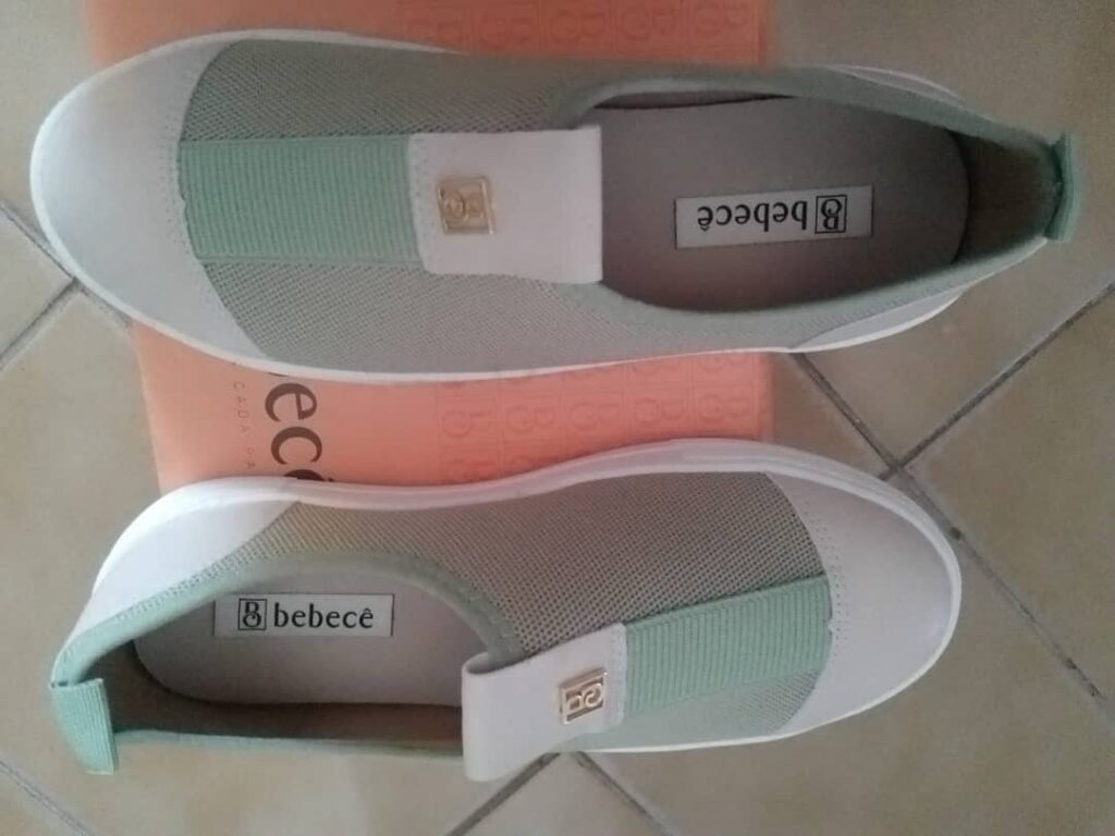 Tênis Slip On Bebecê Flatform Elastano Menta