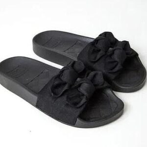 Chinelo Slide Feminino Moleca Laço Duplo Preto