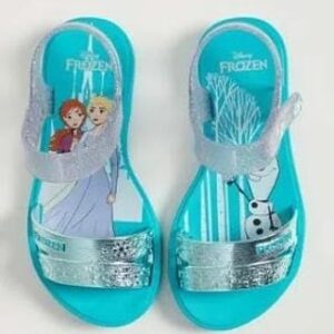 Sandália Infantil Frozen Snowflake Azul/verde Grendene 22114