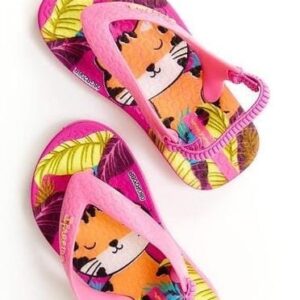 Chinelo Ipanema Infantil Estampa Gatinho Tropical Rosa