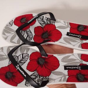 Chinelo Ipanema Swell Print 26281 - Branco Preto Vermelho 21029