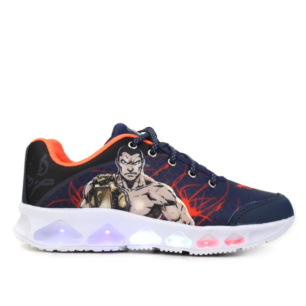 Tênis Infantil Bad Boy Estampado Sport com LED Masculino