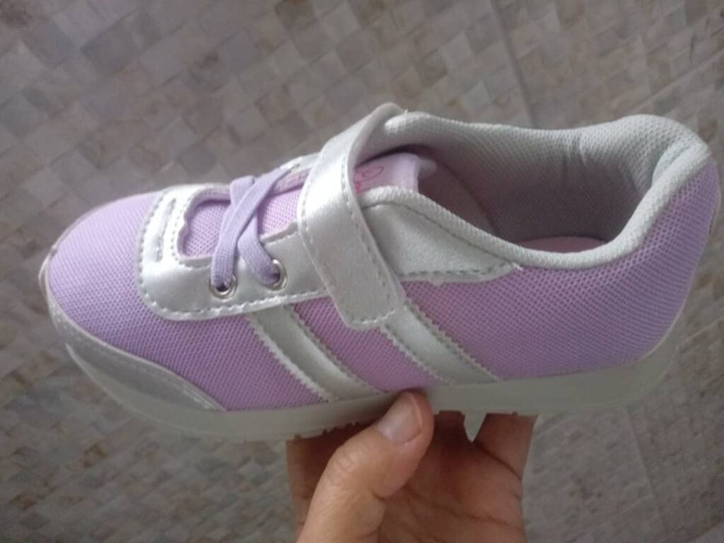 Tênis Infantil com Velcro Dok Lilás/Prata