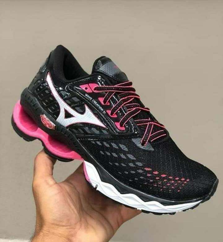 Tênis Mizuno Wave Creation 2.1 Preto e Rosa